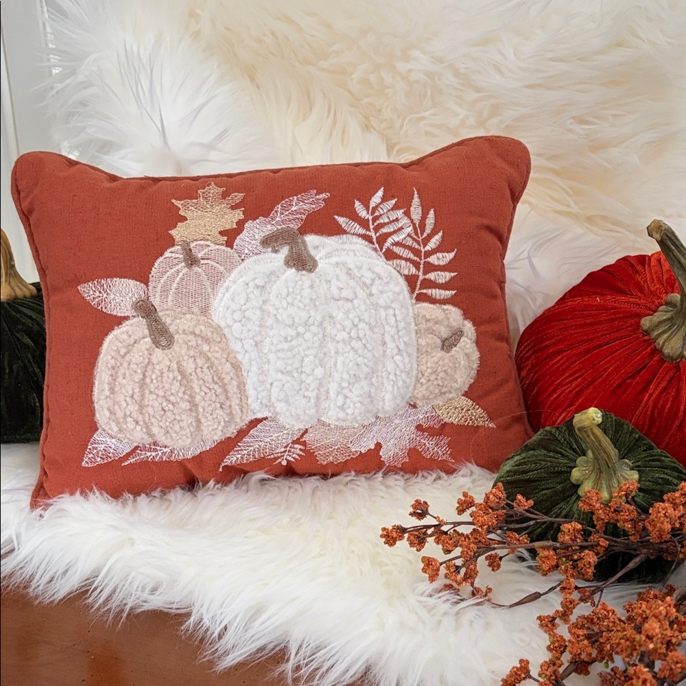 Cozy Autumn Pumpkin Accent Pillow